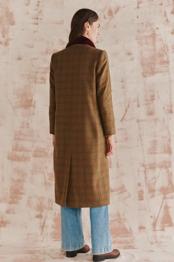 Cheap Adelina. Levita larga de cuadros Mujer Abrigos Y Chaquetas