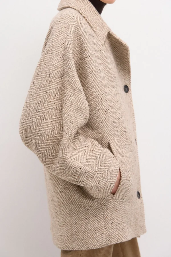Best Adriana. Abrigo oversize de espiga Mujer Abrigos Y Chaquetas