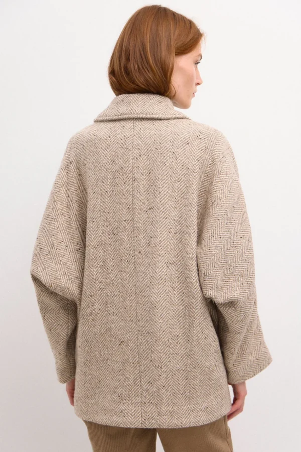 Best Adriana. Abrigo oversize de espiga Mujer Abrigos Y Chaquetas