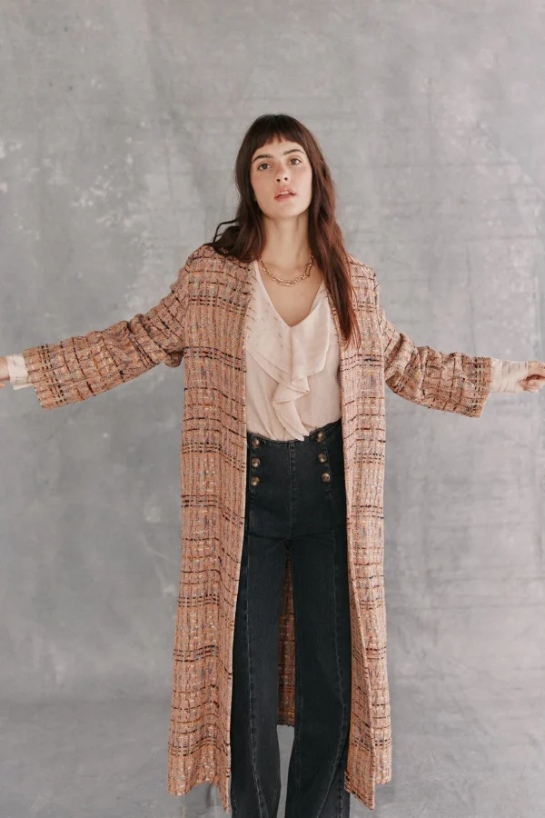 Outlet Analia. Abrigo largo fantasía Mujer Abrigos Y Chaquetas