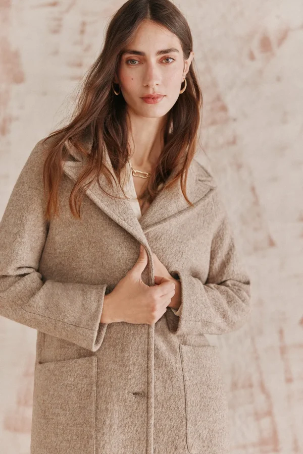 Hot Aroa. Abrigo largo básico Mujer Abrigos Y Chaquetas