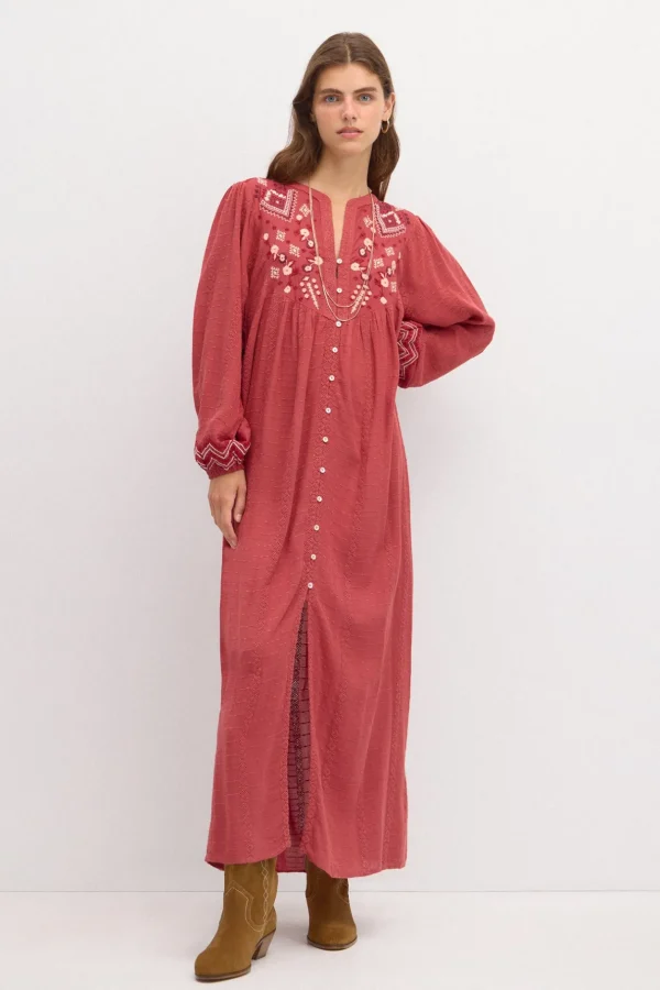 New Carola. Vestido bordado. Mujer Vestidos Y Monos