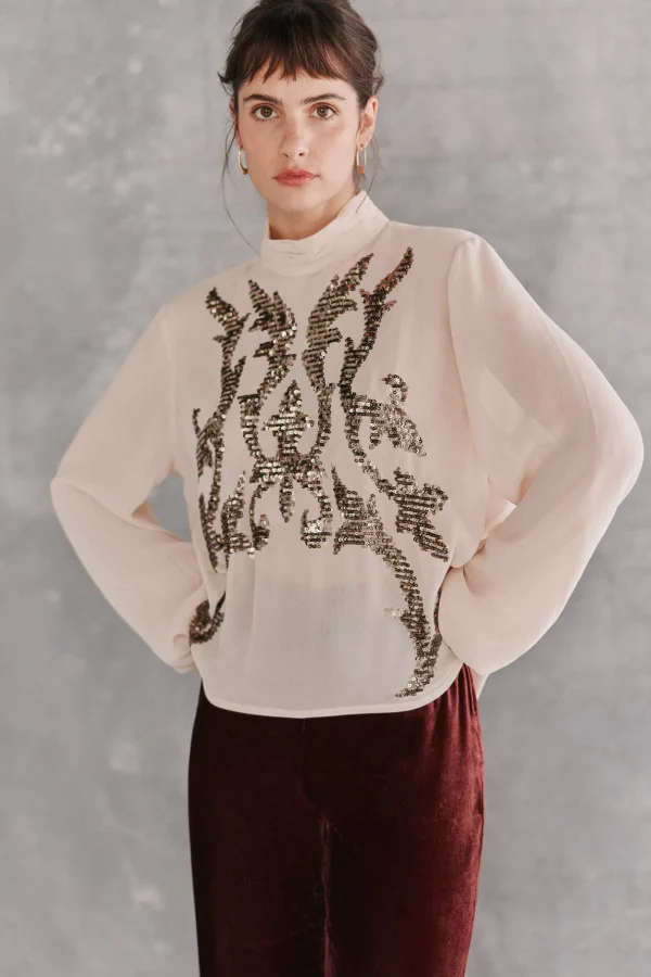 Cheap Celia.Blusa bordada Mujer Blusas Y Camisas