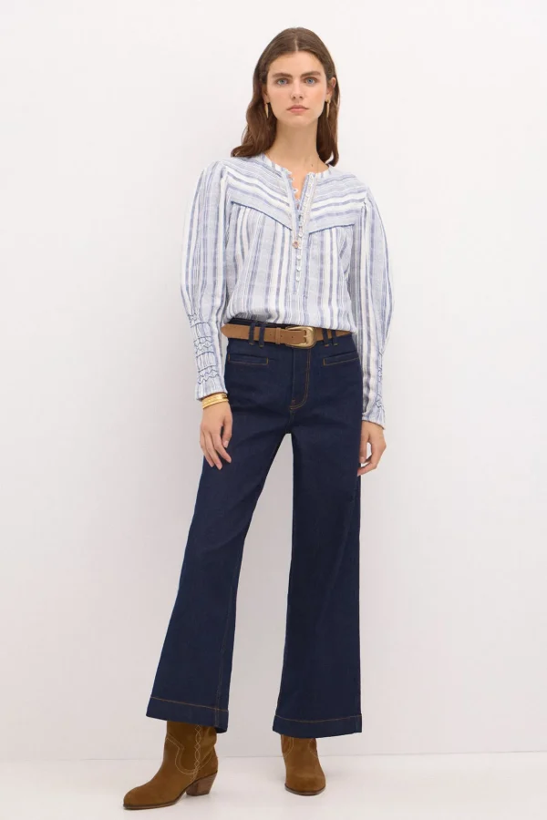 Store Celina. Blusa rayas canesú. Mujer Blusas Y Camisas