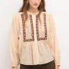 Clearance Clementina. Blusa rayas bordada. Mujer Blusas Y Camisas