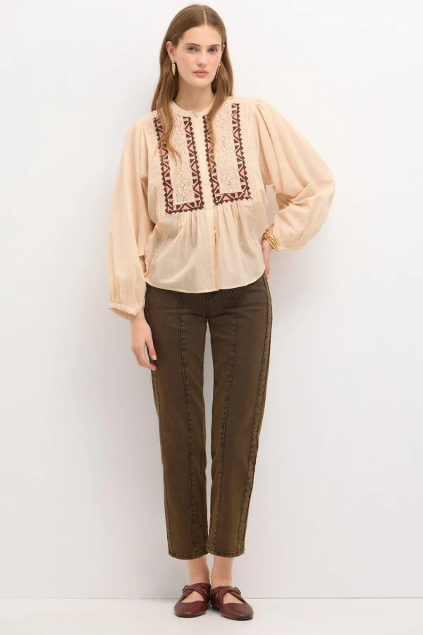 Clearance Clementina. Blusa rayas bordada. Mujer Blusas Y Camisas