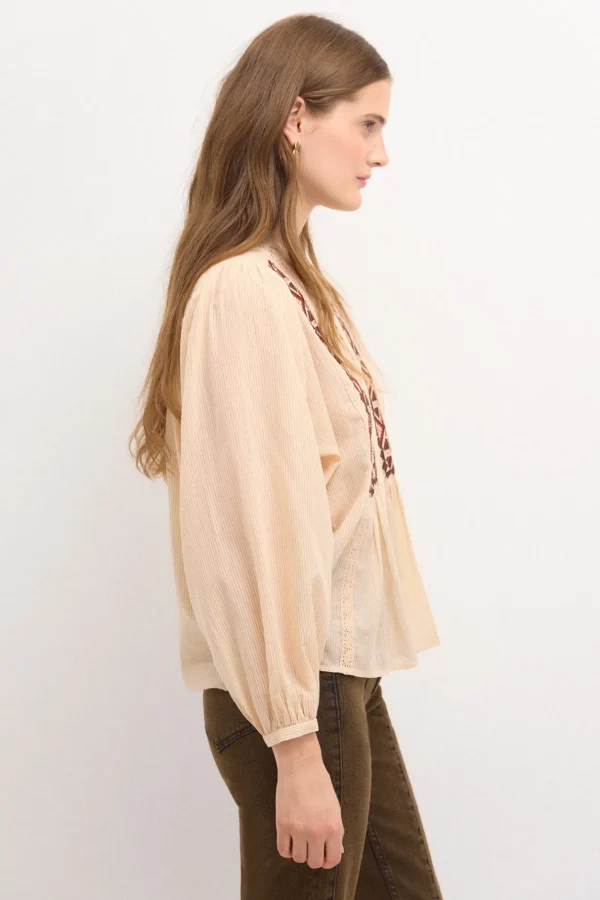 Clearance Clementina. Blusa rayas bordada. Mujer Blusas Y Camisas
