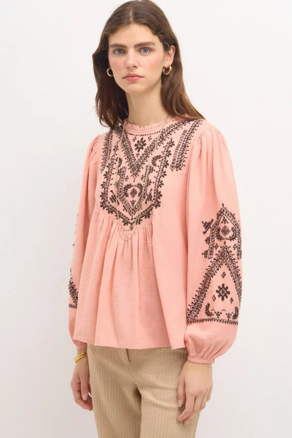 Discount Cleo. Blusa bordado étnico. Mujer Blusas Y Camisas