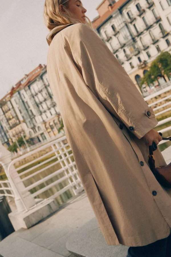 Store Danae. Gabardina larga oversize Mujer Abrigos Y Chaquetas