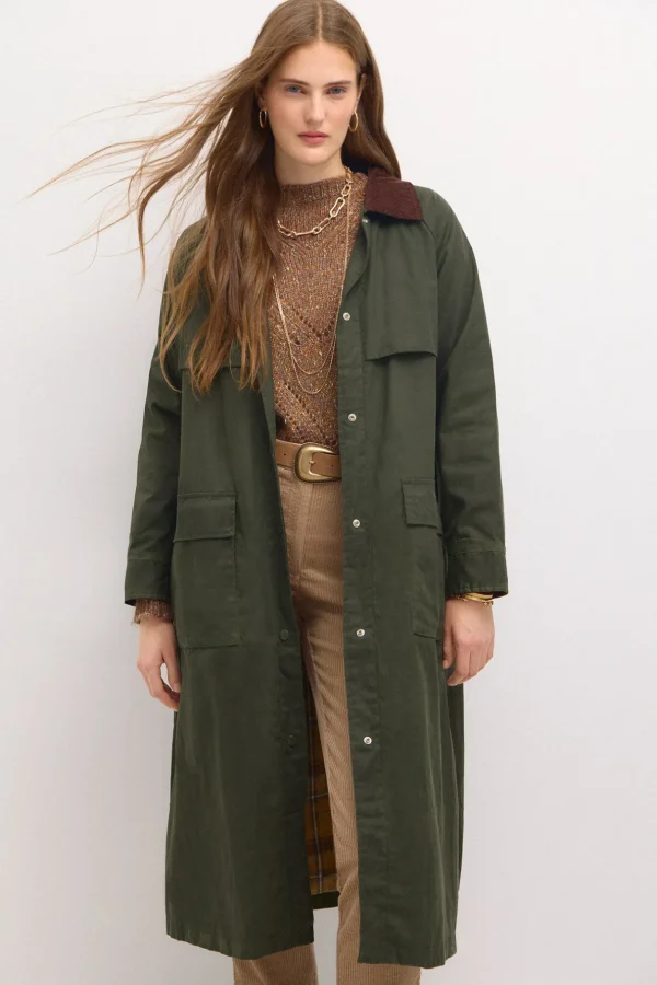 Clearance Desiré. Parka larga encerada Mujer Abrigos Y Chaquetas