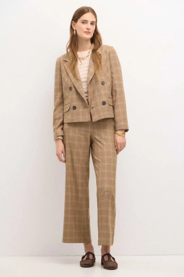 Shop Edith. Americana corta de cuadros Mujer Blazers