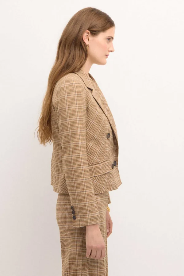 Shop Edith. Americana corta de cuadros Mujer Blazers