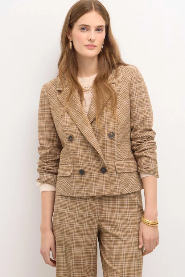 Shop Edith. Americana corta de cuadros Mujer Blazers