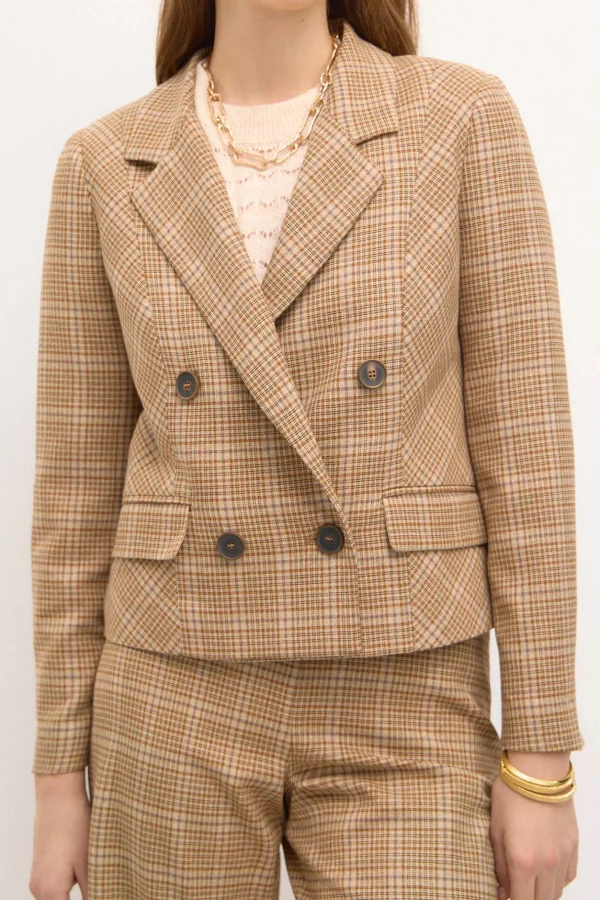 Shop Edith. Americana corta de cuadros Mujer Blazers