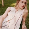 Sale Elena. Chaleco vaquero bordado Mujer Chalecos