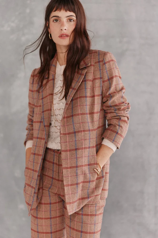 Shop Elisa. Americana de cuadros Mujer Blazers