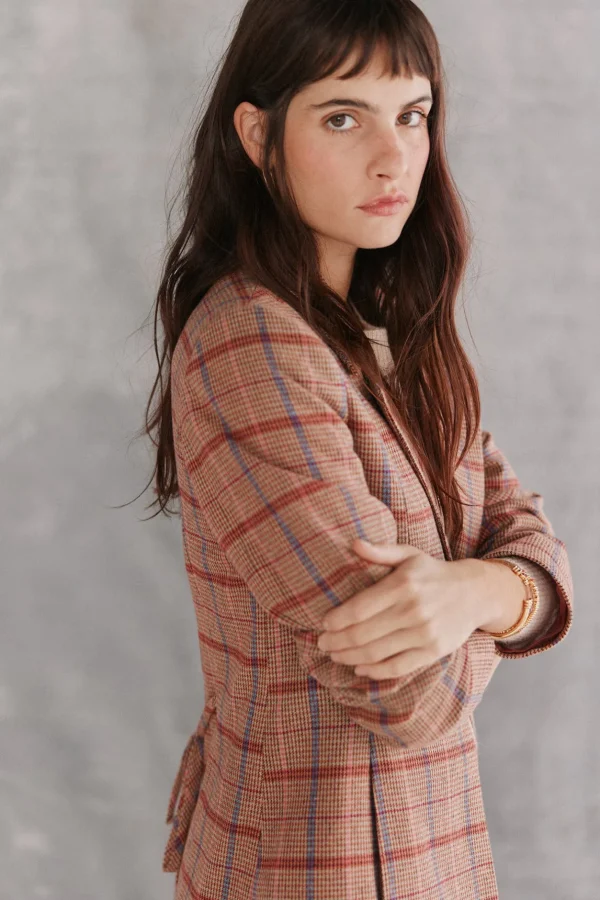 Shop Elisa. Americana de cuadros Mujer Blazers