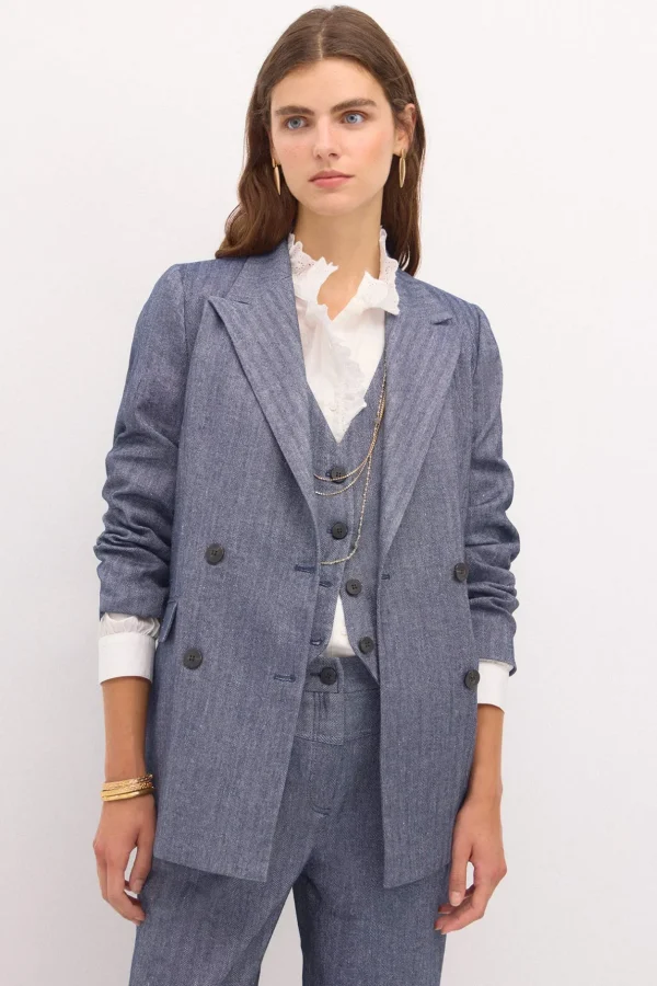 Cheap Elsa. Americana cruzada de espiga Mujer Blazers