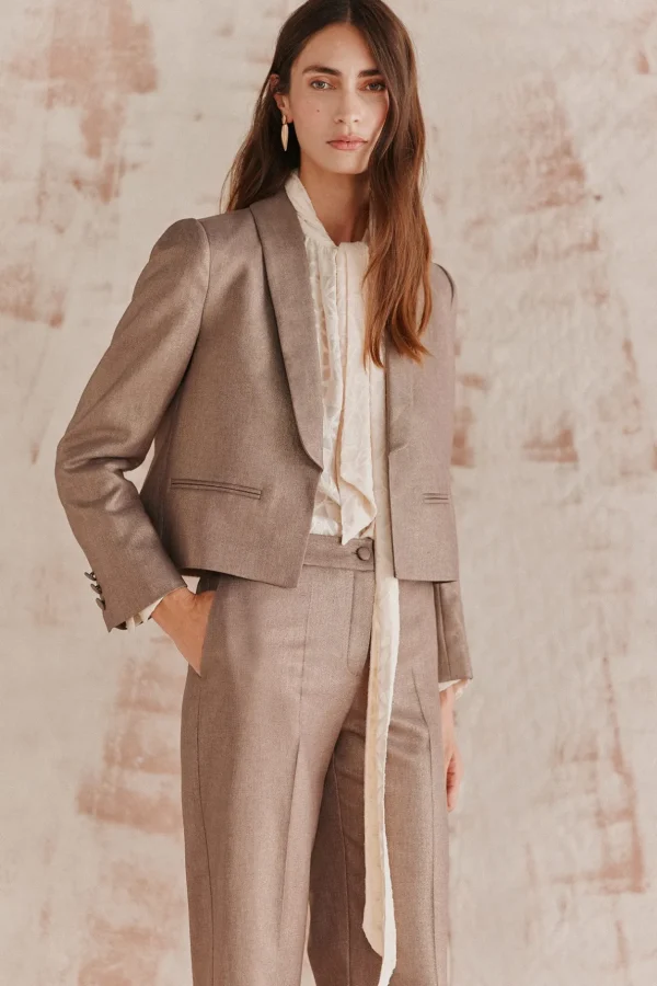 Fashion Esperanza. Americana corta con lurex Mujer Blazers