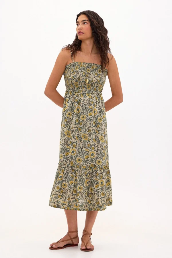Outlet Fabia. Vestido estampado nido de abeja. Mujer Vestidos Y Monos