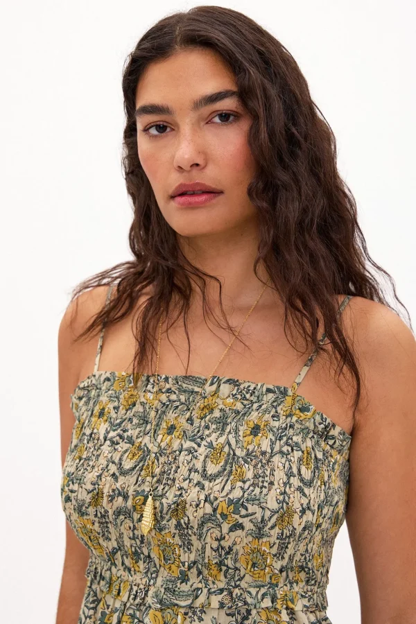 Outlet Fabia. Vestido estampado nido de abeja. Mujer Vestidos Y Monos