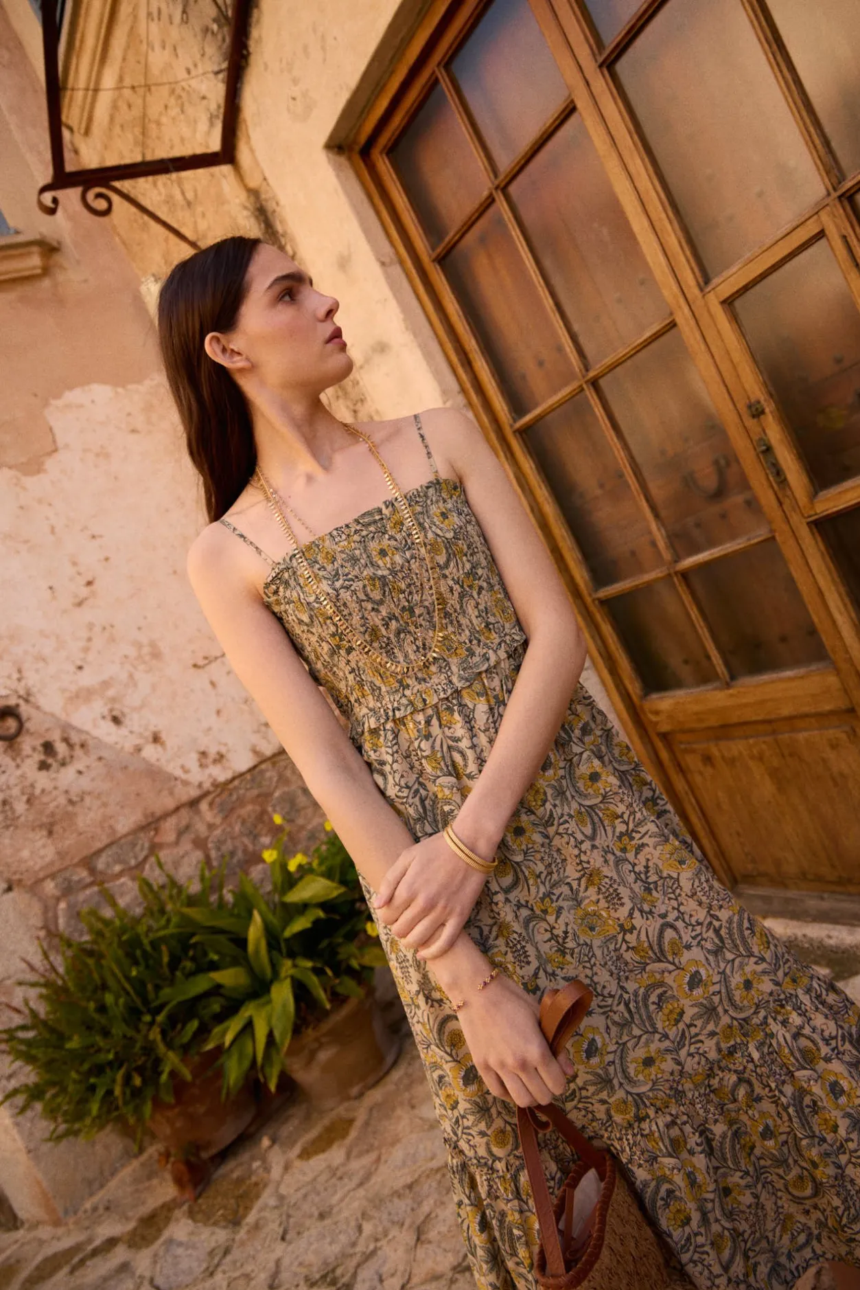 fabia_vestido_estampado_n_8.webp Outlet Fabia. Vestido estampado nido de abeja. Mujer Vestidos Y Monos