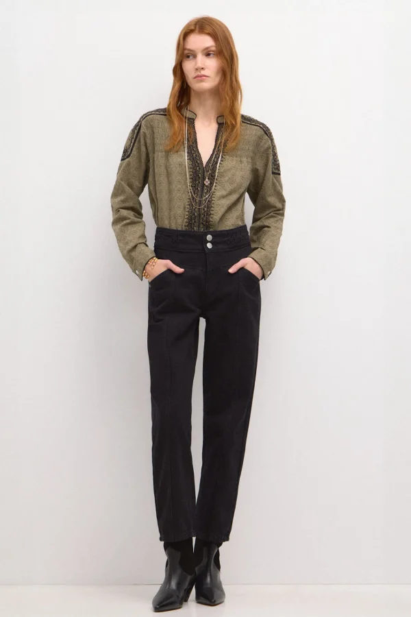 Discount Fabiola. Blusa bordada cuentas. Mujer Blusas Y Camisas