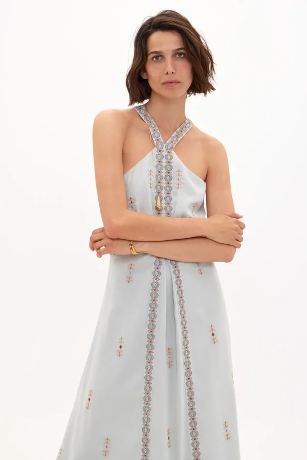 Clearance Fanny. Vestido halter bordados. Mujer Vestidos Y Monos