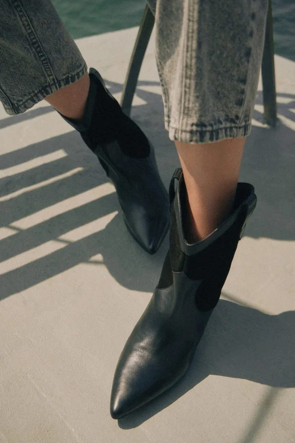 Hot Lola. Botines de serraje y napa Mujer Zapatos