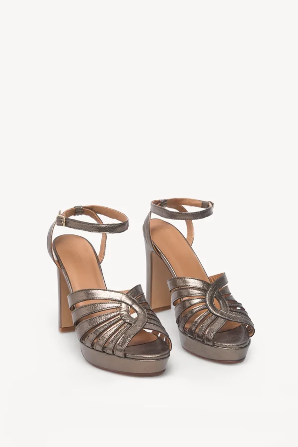 Hot Naiara. Sandalias metalizadas con plataforma Mujer Zapatos