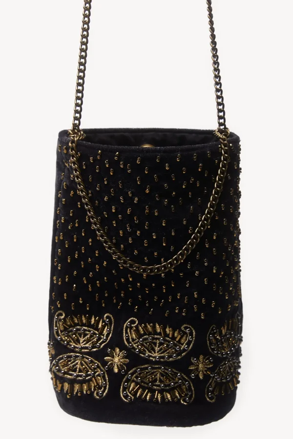 Online Neila. Bolso terciopelo abalorios Mujer Bolsos Y Accesorios