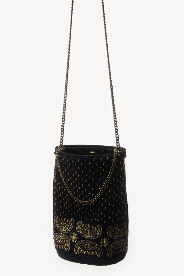 Online Neila. Bolso terciopelo abalorios Mujer Bolsos Y Accesorios