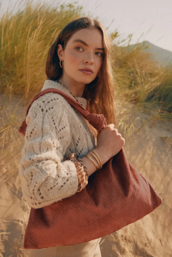 Online Nuria. Saco terciopelo grabado Mujer Bolsos Y Accesorios