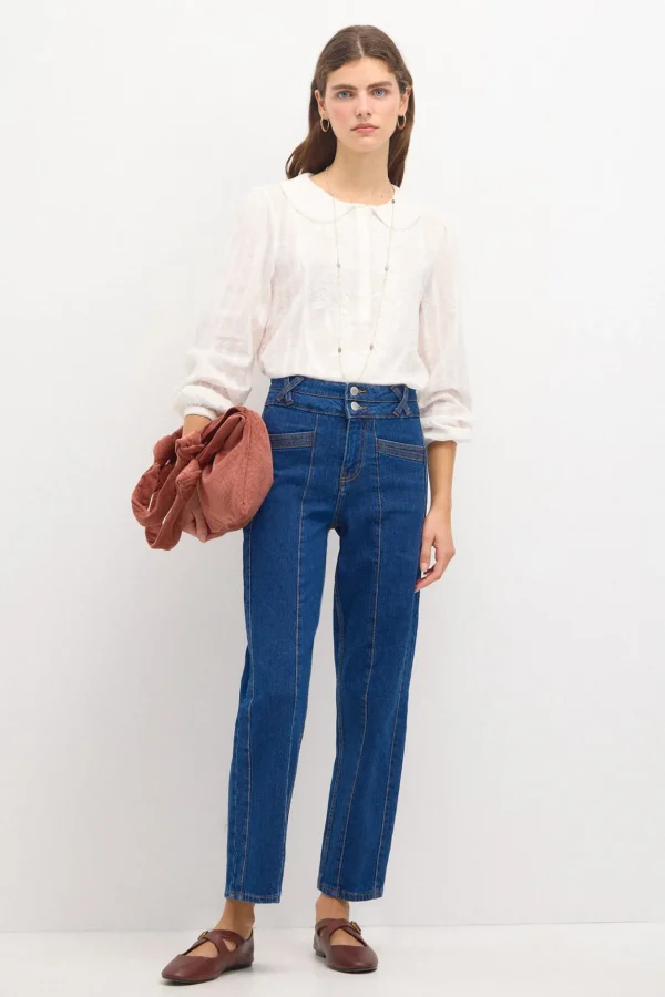 Online Oba. Jeans entallados con cortes Mujer Jeans | Pantalones