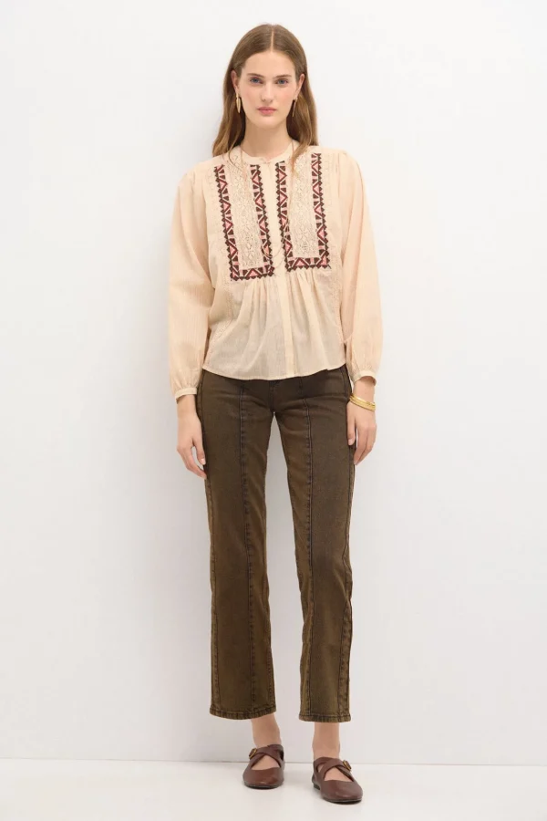 Fashion Odele. Jeans entallados con cortes Mujer Jeans | Pantalones