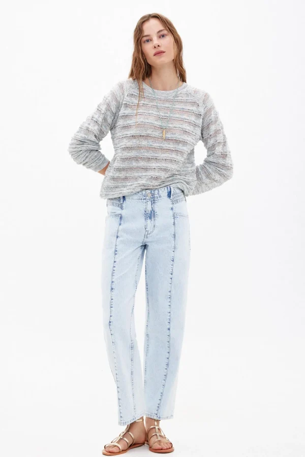 Discount Ohiana. Vaqueros rectos con bordados Mujer Jeans | Pantalones