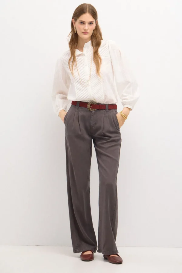 Best Sale Olaia. Pantalón fluido en tencel Mujer Pantalones