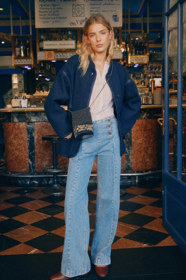 Sale Olga. Jeans amplios con botones Mujer Jeans | Pantalones