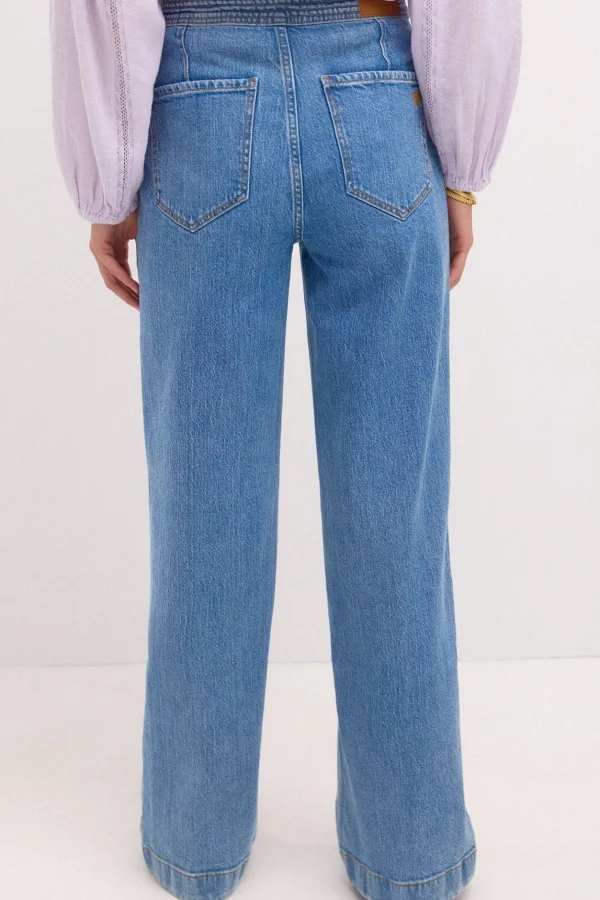 Sale Olga. Jeans amplios con botones Mujer Jeans | Pantalones