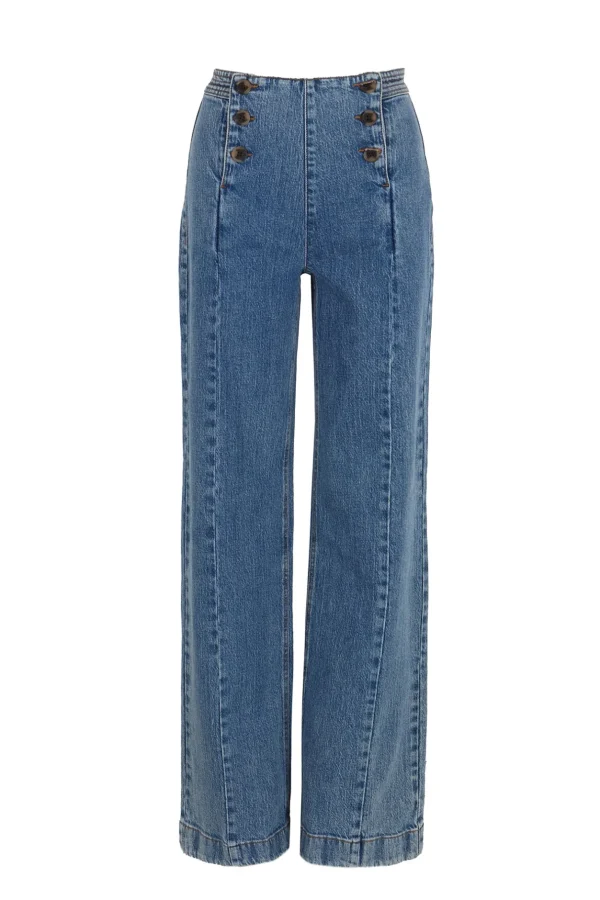 Sale Olga. Jeans amplios con botones Mujer Jeans | Pantalones