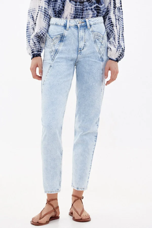 Best Olivia. Vaquero mom con cortes Mujer Jeans | Pantalones