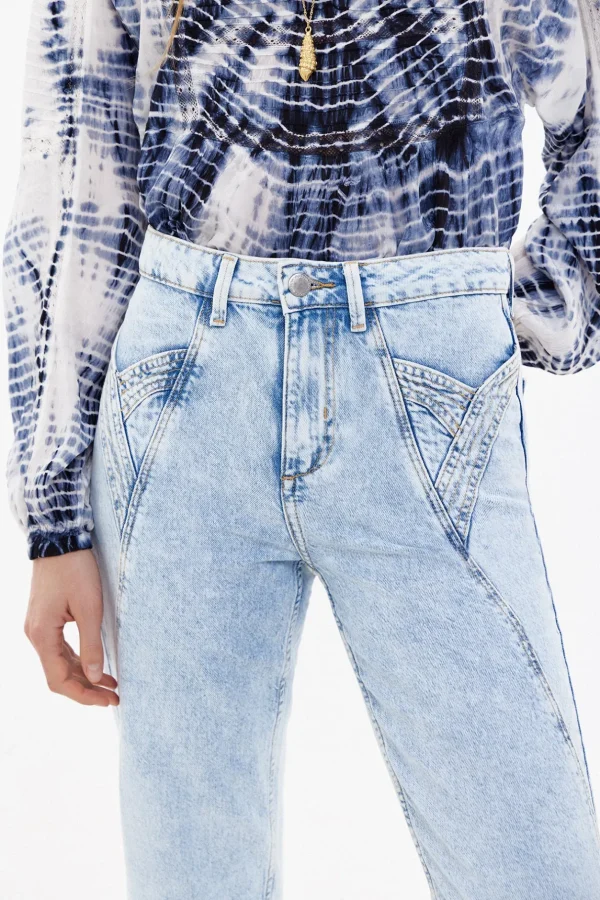 Best Olivia. Vaquero mom con cortes Mujer Jeans | Pantalones