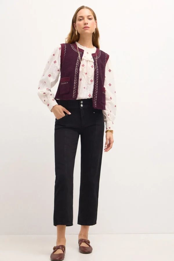 Best Omega. Jeans rectos con cortes Mujer Jeans | Pantalones