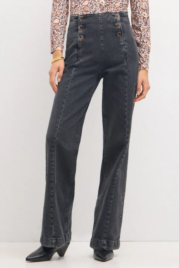 Best Oriana. Jeans amplios con botones Mujer Jeans | Pantalones