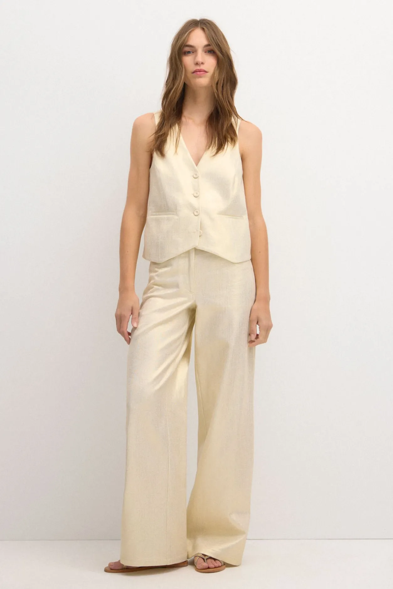paca_pantaln_de_algodn_me_0.webp Sale Paca. Pantalón de algodón metalizado Mujer Pantalones