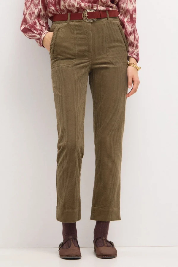 Cheap Padme. Pantalón recto de pana Mujer Pantalones