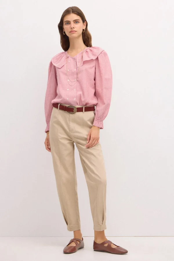 Cheap Paloma. Pantalón de algodón con pinzas Mujer Pantalones
