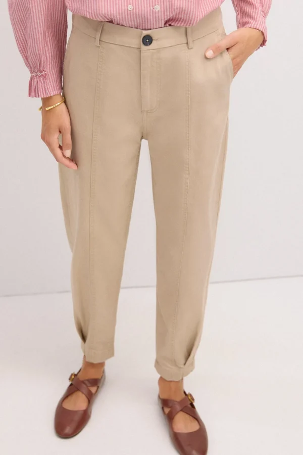 Cheap Paloma. Pantalón de algodón con pinzas Mujer Pantalones
