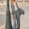 Flash Sale Pamela. Pantalón amplio de espiga Mujer Pantalones