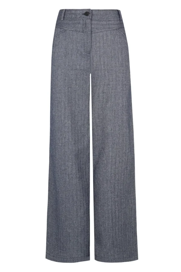 Flash Sale Pamela. Pantalón amplio de espiga Mujer Pantalones